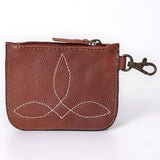 American Darling Coin Purse Hand Tooled Genuine Leather Women Bag W.