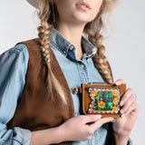 American Darling Coin Purse Hand Tooled Genuine Leather Women Bag W.