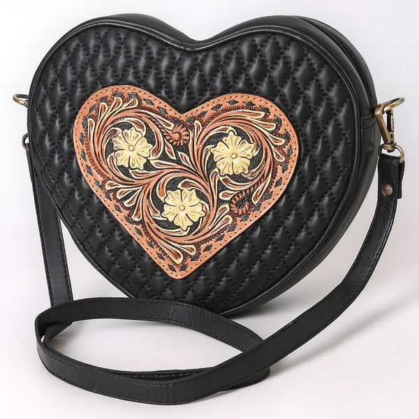 American Darling Quilted Hand Tooled Floral Carved Genuine Leather Canteen Bag - Uhorse