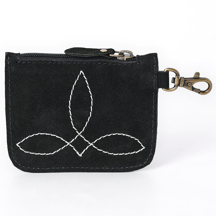 American Darling Women's Hand Tooled Floral Carved Genuine Leather Coin Purse Eco-Friendly Full Grain Western Wallet