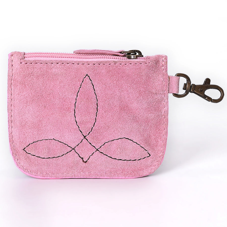 American Darling Women's Hand Tooled Floral Carved Genuine Leather Coin Purse Eco-Friendly Full Grain Western Wallet