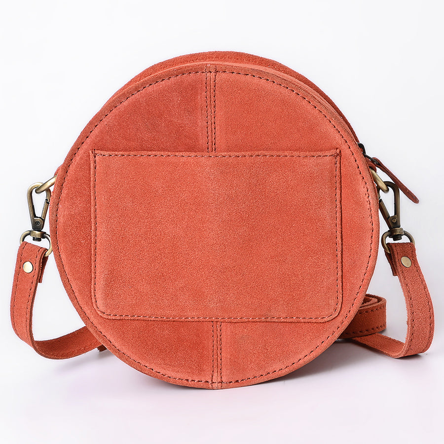 American Darling Boot Stitched Vegetable-Tanned Full Grain Genuine Suede Leather Canteen Bag with YKK Zipper