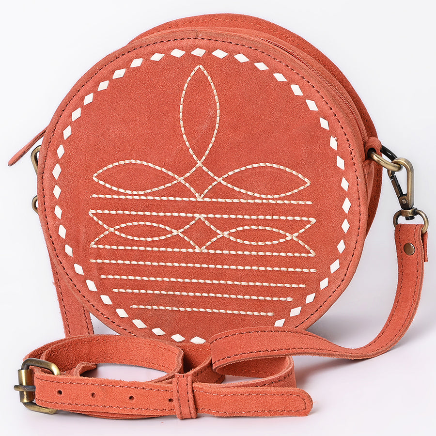 American Darling Boot Stitched Genuine Suede Leather Canteen Bag - Uhorse