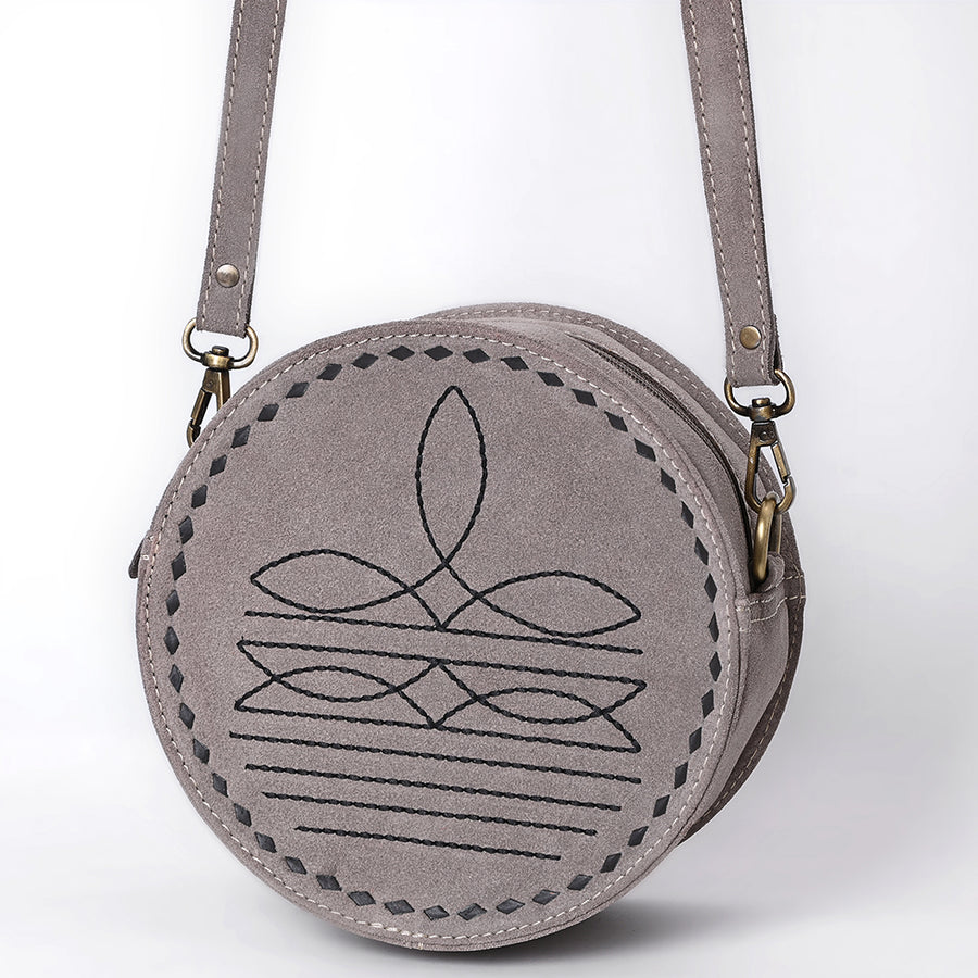 American Darling Boot Stitched Genuine Suede Leather Canteen Bag - Uhorse