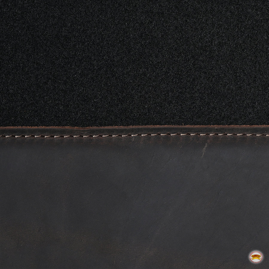 HILASON Western Wool Felt Round Contoured Horse Saddle Pad W/ Distressed Wear Leather | for Horses
