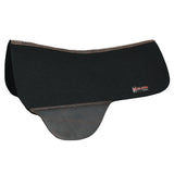 HILASON Western Horse Wool Felt Round Contoured Western Saddle Pad W/ Genuine Leather Black