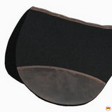 HILASON Western Horse Wool Felt Round Contoured Western Saddle Pad W/ Genuine Leather Black