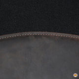 HILASON Western Horse Wool Felt Round Contoured Western Saddle Pad W/ Genuine Leather Black