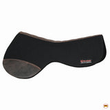 HILASON Western Horse Wool Felt Round Contoured Western Saddle Pad W/ Genuine Leather Black