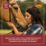 HILASON Western Wool Felt Round Contoured Horse Saddle Pad W/ Distressed Wear Leather | for Horses