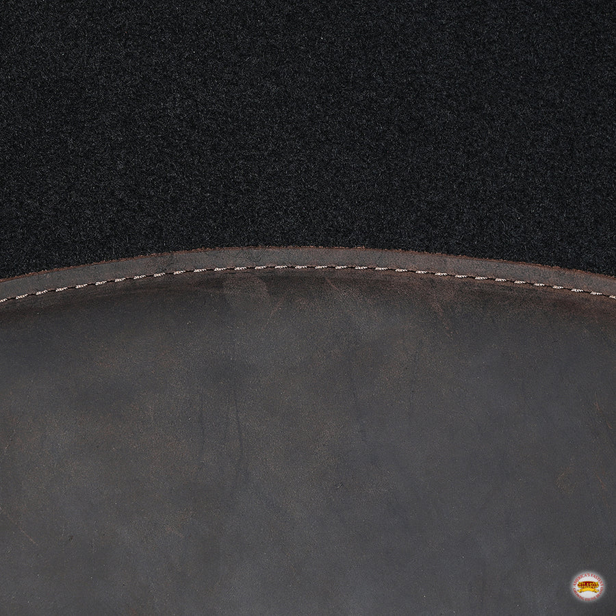 HILASON Western Wool Felt Round Contoured Horse Saddle Pad W/ Distressed Wear Leather | for Horses