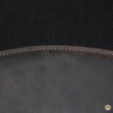 HILASON Western Horse Wool Felt Round Contoured Western Saddle Pad W/ Genuine Leather Black