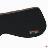 HILASON Western Horse Wool Felt Round Contoured Western Saddle Pad W/ Genuine Leather Black