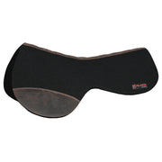 HILASON Western Wool Felt Round Contoured Horse Saddle Pad W/ Distressed Wear Leather | for Horses