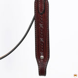 Hilason Western Horse Genuine Leather Headstall Breast Collar Brown Barb Wire Hand Tooled Stainless Steel Hardware