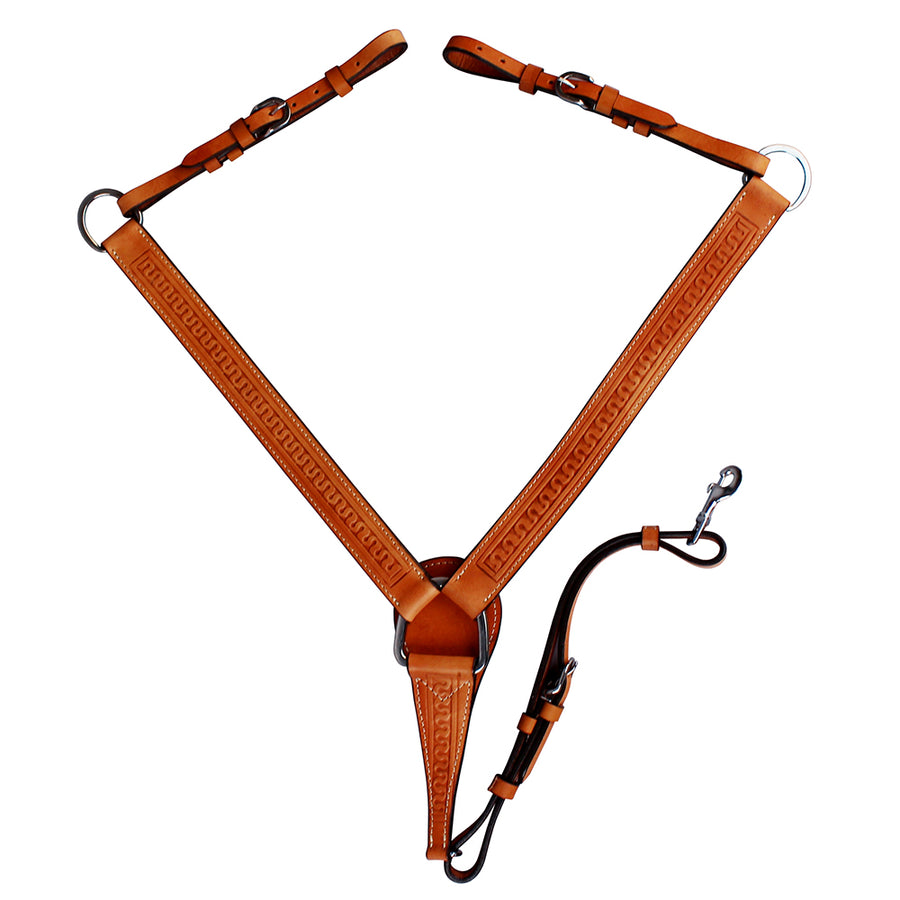 HILASON Western Genuine American Leather Horse Breast Collar Tack Tan - Uhorse