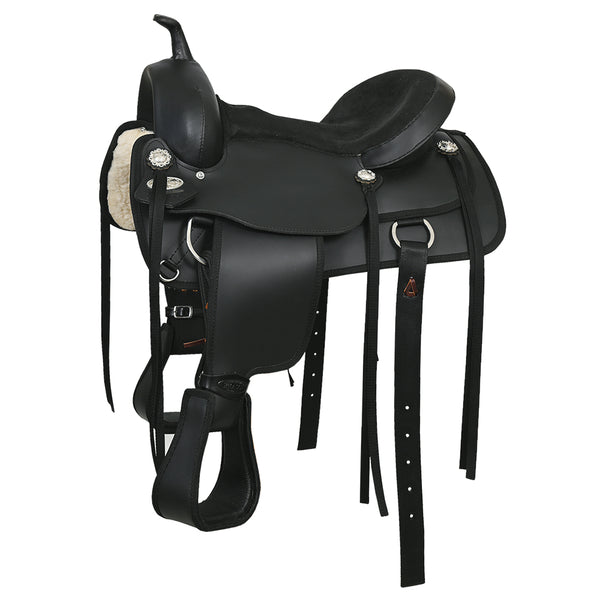 Hilason Western Horse Flex Tree Saddle Cordura Synthetic Trail Pleasure Black - Hilason