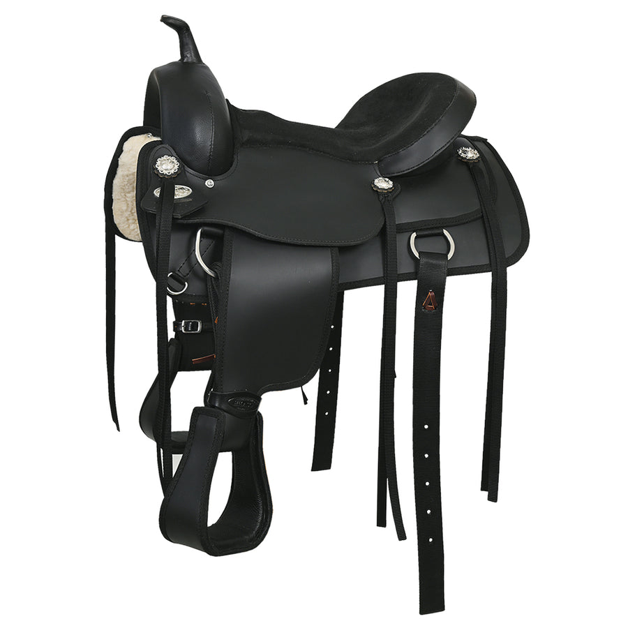 Hilason Western Horse Flex Tree Saddle Cordura Synthetic Trail Pleasure Black - Hilason