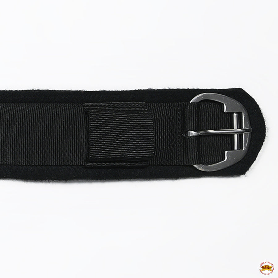 HILASON Western Horse Felt Lined Straight Saddle Cinch Girth with Stainless Steel Buckle Black