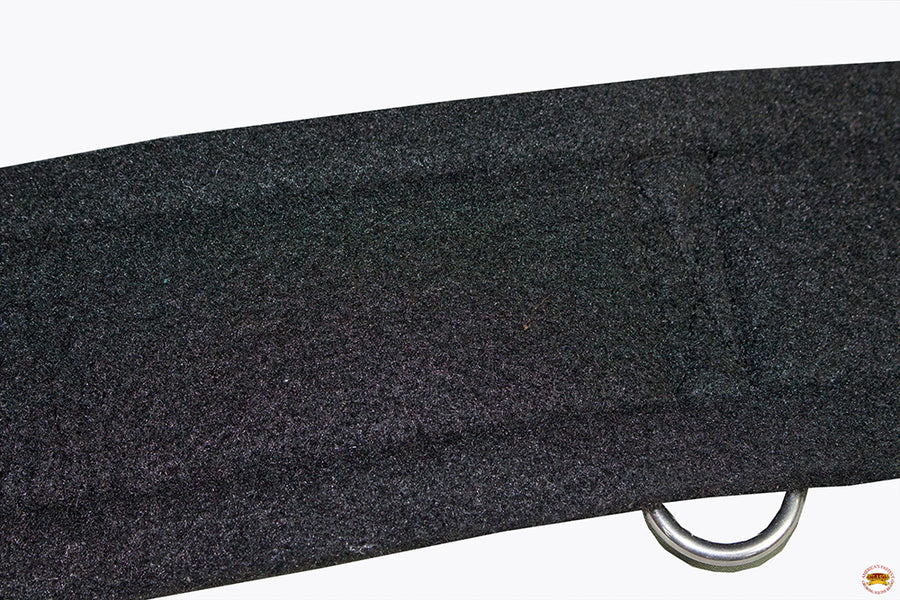 HILASON Western Horse Felt Lined Straight Saddle Cinch Girth with Stainless Steel Buckle Black