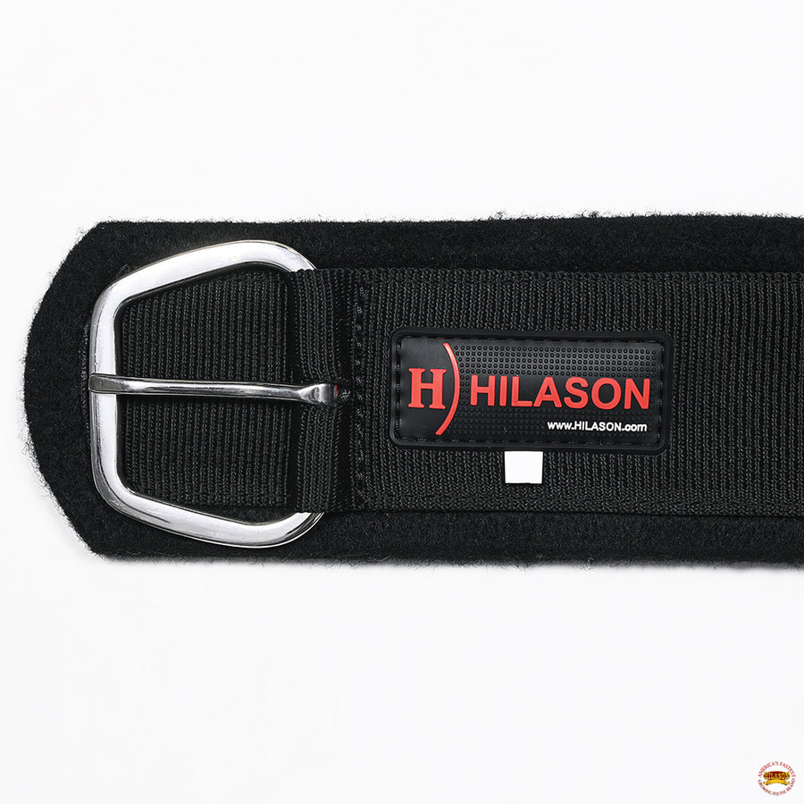 HILASON Western Horse Felt Lined Straight Saddle Cinch Girth with Stainless Steel Buckle Black