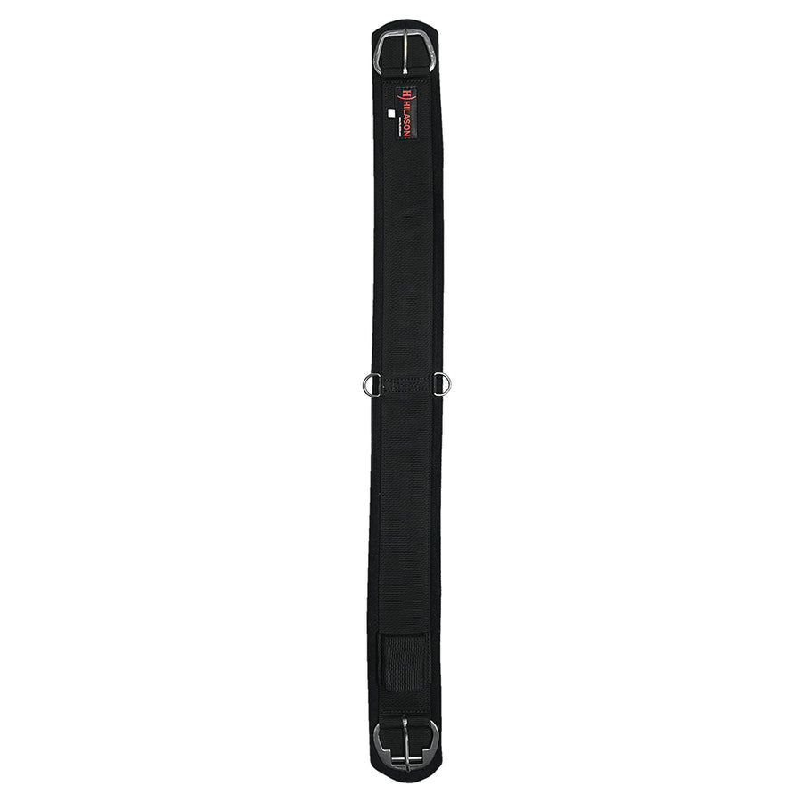 24 In Hilason Western Horse Felt Lined Straight Saddle Cinch Girth Stainless Steel Buckle Black - Uhorse