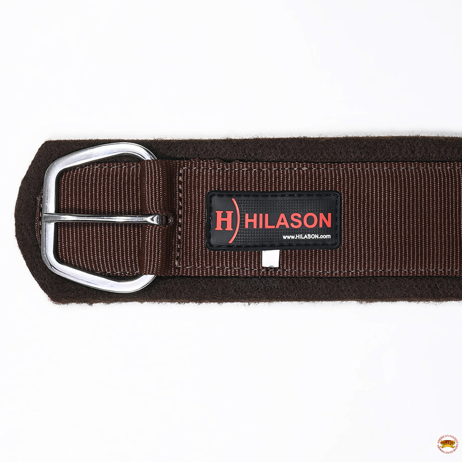 HILASON Western Horse Felt Lined Straight Saddle Cinch Girth with Stainless Steel Buckle Black