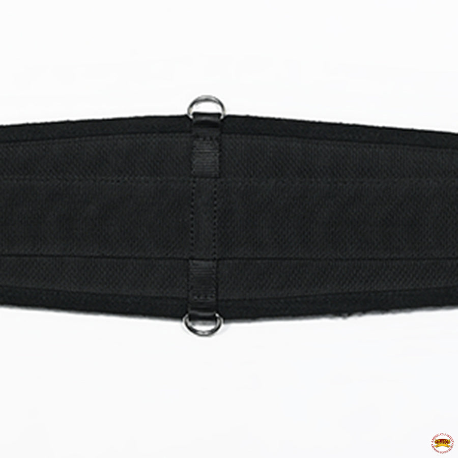 HILASON Western Horse Felt Lined Roper Saddle Cinch Girth Stainless Steel Buckle Black
