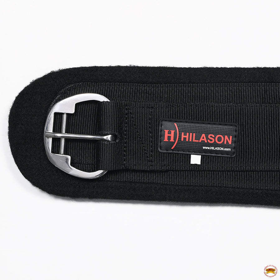 HILASON Western Horse Felt Lined Roper Saddle Cinch Girth Stainless Steel Buckle Black