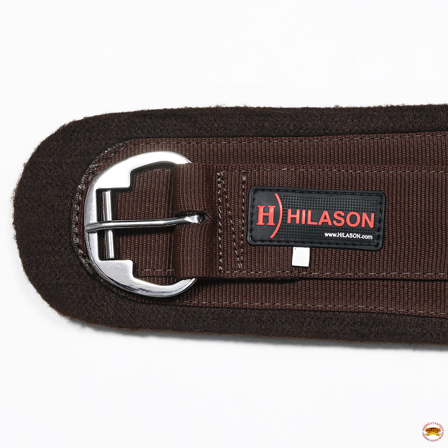 HILASON Western Horse Felt Lined Roper Saddle Cinch Girth Stainless Steel Buckle Black