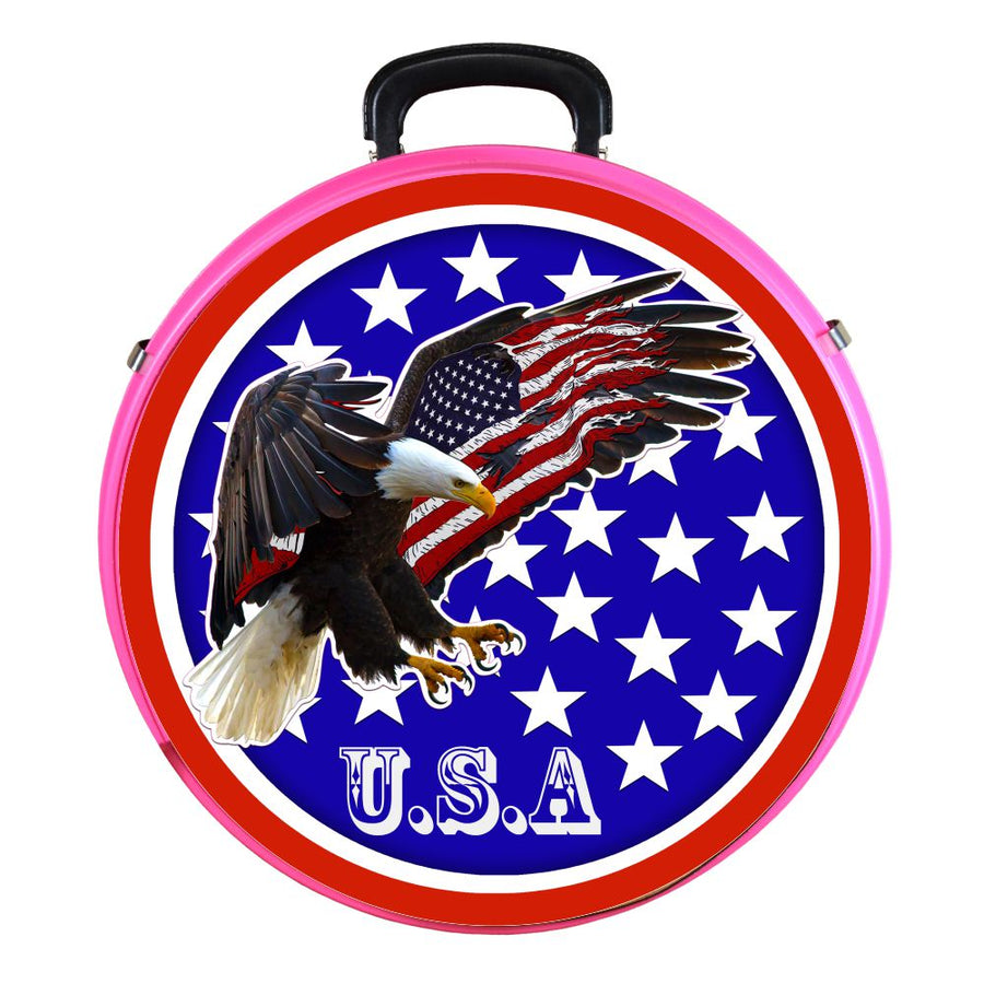 Hilason Medium 4 Rope Capacity Rope Can With Attractive Printed Genuine Leather Trim