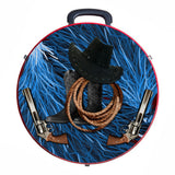 Hilason Medium 4 Rope Capacity Rope Can With Attractive Printed Genuine Leather Trim