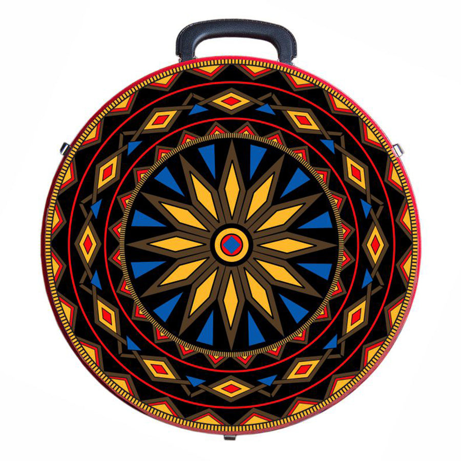 Hilason Medium 4 Rope Capacity Can With Attractive Printed Genuine Leather Trim