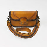 American Darling Handcrafted Western Leather Crossbody Bag for Women – Braided Trim Shoulder Purse