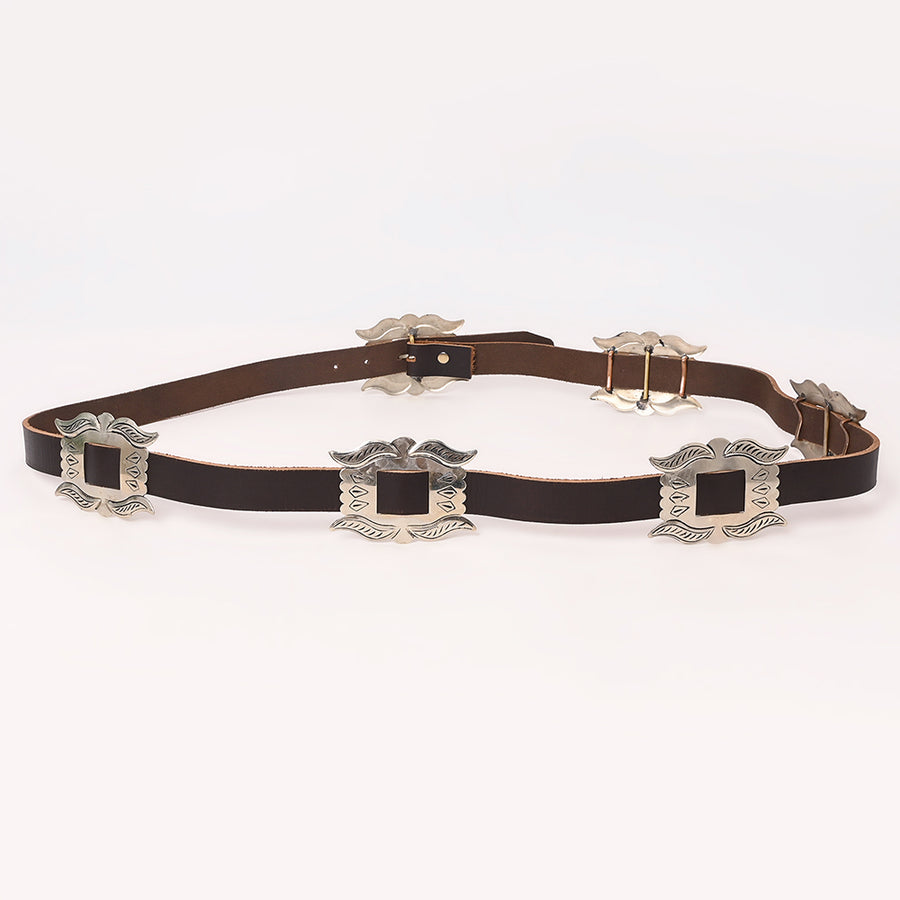 American Darling Wallet Hand Tooled Genuine Suede Leather Women Belt Dark Brown with Concho 51 Inches | Bag