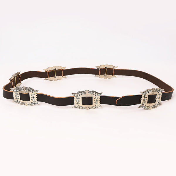 American Darling Genuine Leather Women Belt Dark Brown With Concho 51 Inches - Uhorse
