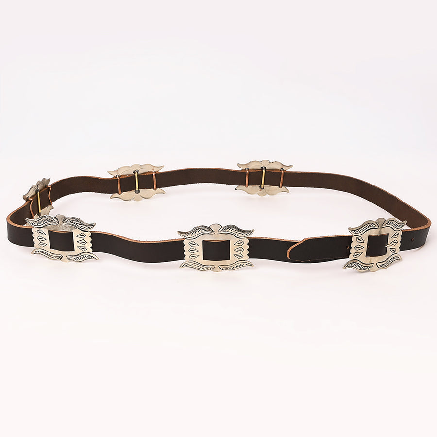 American Darling Genuine Leather Women Belt Dark Brown With Concho 51 Inches - Uhorse
