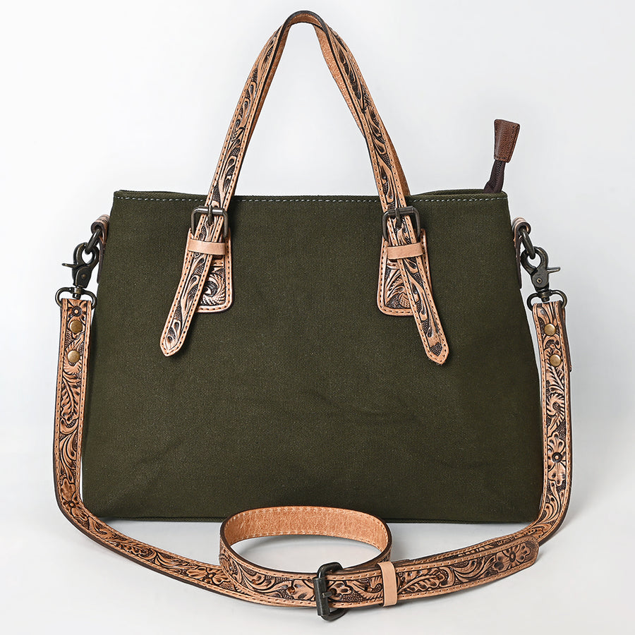 American Darling Western Leather Handbag with Hand-Tooled Accents, Genuine Leather, Adjustable Strap, Everyday Use, Durable & Stylish for Women