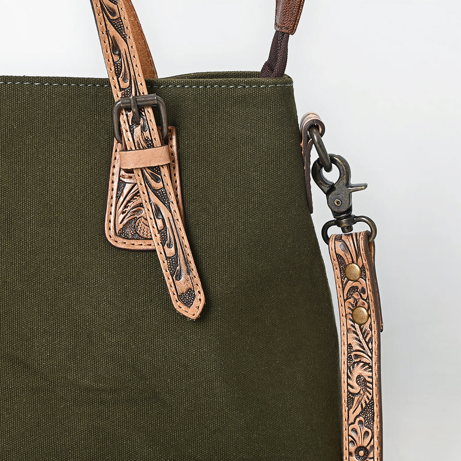 American Darling Western Leather Handbag with Hand-Tooled Accents, Genuine Leather, Adjustable Strap, Everyday Use, Durable & Stylish for Women