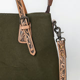 American Darling Western Leather Handbag with Hand-Tooled Accents, Genuine Leather, Adjustable Strap, Everyday Use, Durable & Stylish for Women