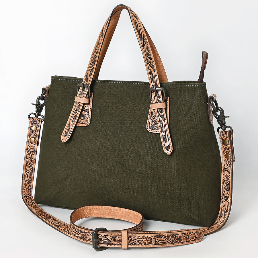 American Darling Western Leather Handbag with Hand-Tooled Accents and Adjustable Strap - Rugged and Elegant - Uhorse