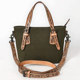American Darling Crossbody Hand Tooled Oil Rustic Cotton Fabric Genuine Leather Women Bag Western Handbag Purse
