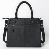 American Darling Western Tote Bag Handcrafted from Quilted Genuine Leather | Hand-Tooled Floral Vertical Panel, Buckstitch Detail & YKK Zipper