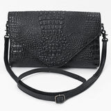 American Darling Envelope Bag Croc Genuine Leather Women's Handbag Purse
