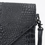 American Darling Envelope Bag Croc Genuine Leather Women's Handbag Purse