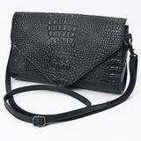 American Darling Envelope Bag Croc Genuine Leather Women's Handbag Purse