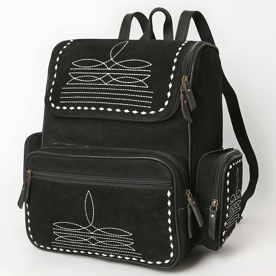 American Darling Genuine Suede Backpack Bag | Western Boot Stitched Bag - Uhorse