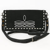 American Darling Western Small Cross Body Suede Genuine Leather Handbag Purse Wallet Bag For Women Girls Black | Handbags