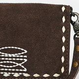 American Darling Western Small Cross Body Suede Genuine Leather Handbag Purse Wallet Bag For Women Girls Black | Handbags