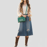 American Darling Western Small Cross Body Suede Genuine Leather Handbag Purse Wallet Bag For Women Girls Black | Handbags